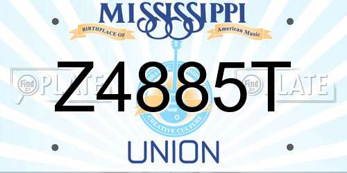 Z4885T Mississippi License Plate