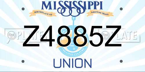 Z4885Z Mississippi License Plate