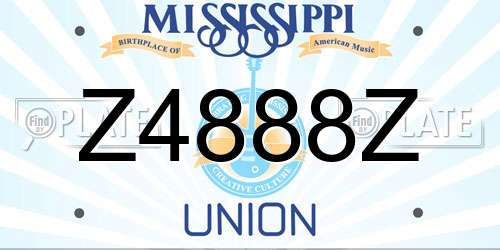 Z4888Z Mississippi License Plate