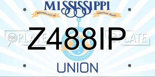 Z488IP Mississippi License Plate