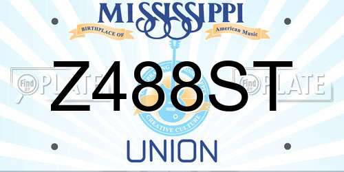 Z488ST Mississippi License Plate