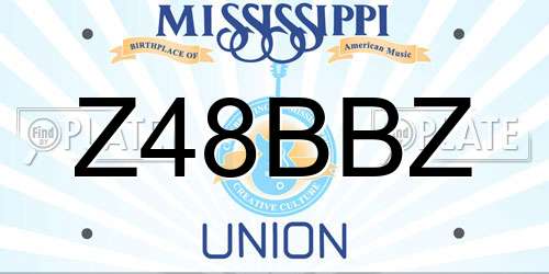 Z48BBZ Mississippi License Plate