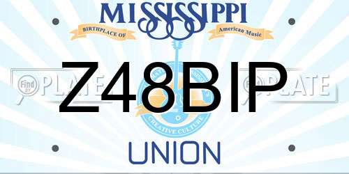 Z48BIP Mississippi License Plate