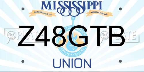 Z48GTB Mississippi License Plate