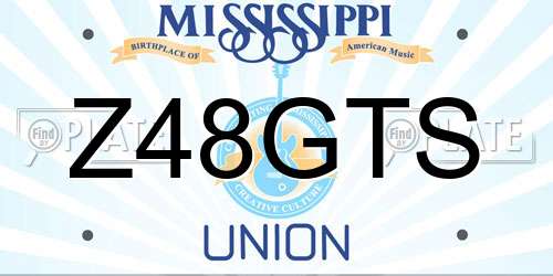 Z48GTS Mississippi License Plate
