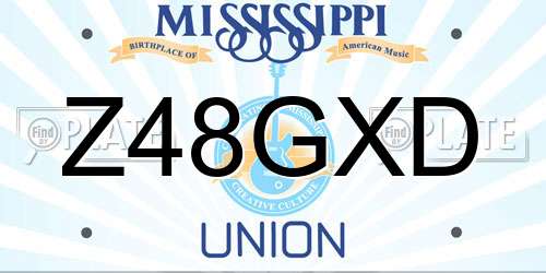 Z48GXD Mississippi License Plate
