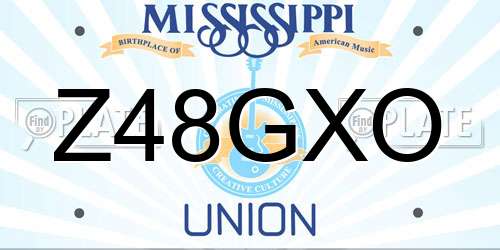 Z48GXO Mississippi License Plate