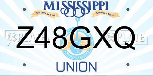 Z48GXQ Mississippi License Plate