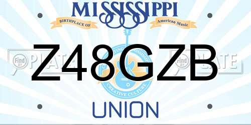 Z48GZB Mississippi License Plate