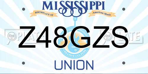 Z48GZS Mississippi License Plate