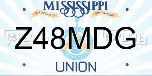 Z48MDG Mississippi License Plate
