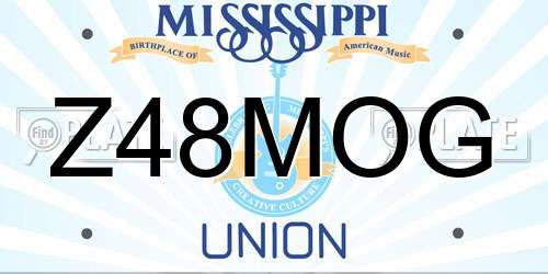 Z48MOG Mississippi License Plate