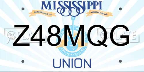 Z48MQG Mississippi License Plate