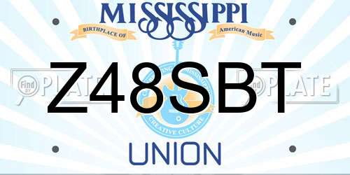 Z48SBT Mississippi License Plate