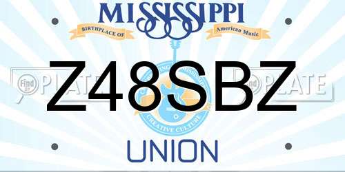 Z48SBZ Mississippi License Plate
