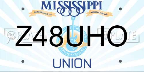 Z48UHO Mississippi License Plate