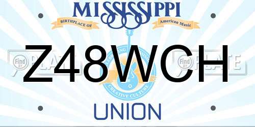 Z48WCH Mississippi License Plate
