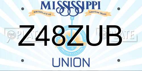 Z48ZUB Mississippi License Plate