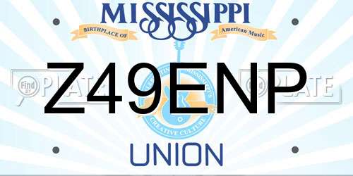 Z49ENP Mississippi License Plate