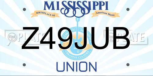 Z49JUB Mississippi License Plate