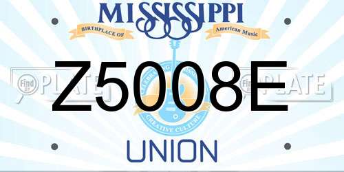 Z5008E Mississippi License Plate