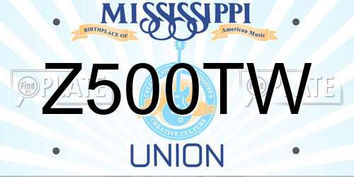 Z500TW Mississippi License Plate