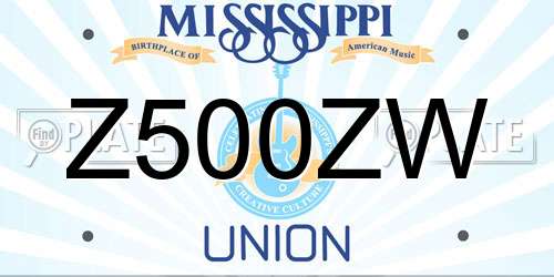 Z500ZW Mississippi License Plate
