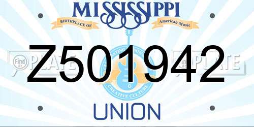 Z501942 Mississippi License Plate