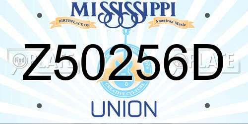Z50256D Mississippi License Plate