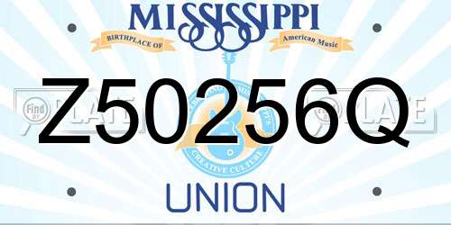 Z50256Q Mississippi License Plate