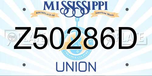 Z50286D Mississippi License Plate