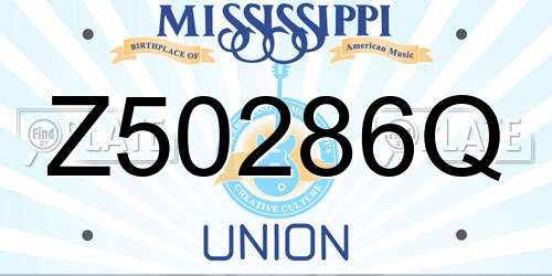 Z50286Q Mississippi License Plate