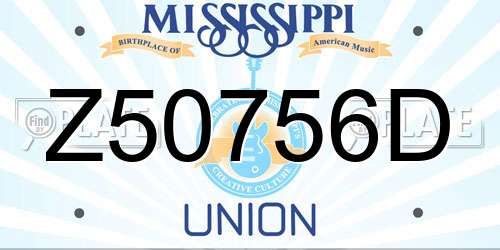 Z50756D Mississippi License Plate