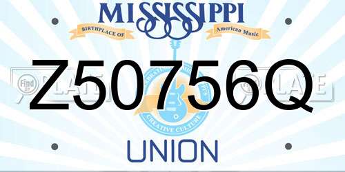 Z50756Q Mississippi License Plate