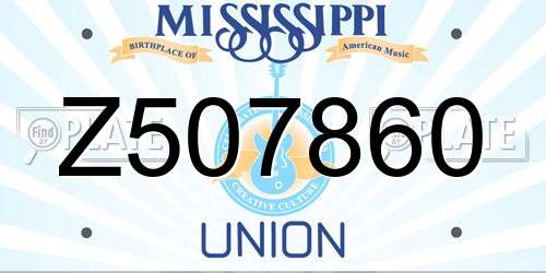Z507860 Mississippi License Plate