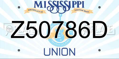Z50786D Mississippi License Plate