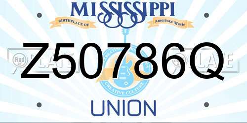 Z50786Q Mississippi License Plate