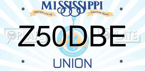 Z50DBE Mississippi License Plate