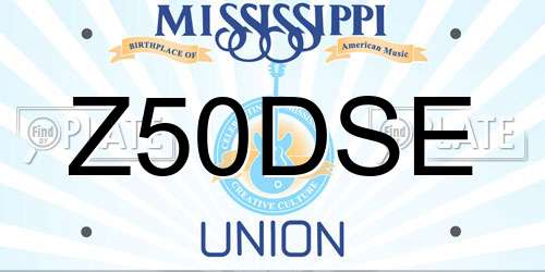 Z50DSE Mississippi License Plate