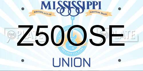 Z50OSE Mississippi License Plate