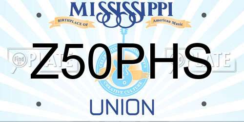 Z50PHS Mississippi License Plate
