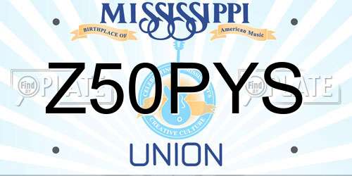 Z50PYS Mississippi License Plate
