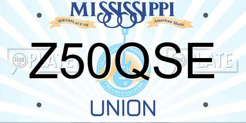 Z50QSE Mississippi License Plate