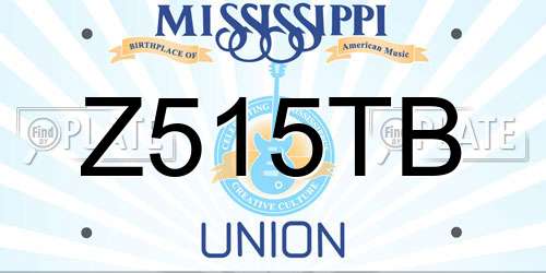Z515TB Mississippi License Plate