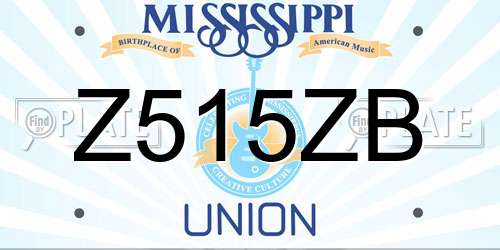 Z515ZB Mississippi License Plate
