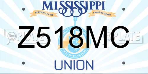 Z518MC Mississippi License Plate