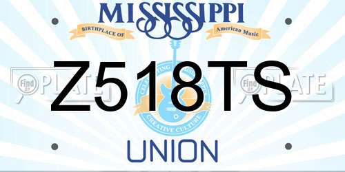 Z518TS Mississippi License Plate