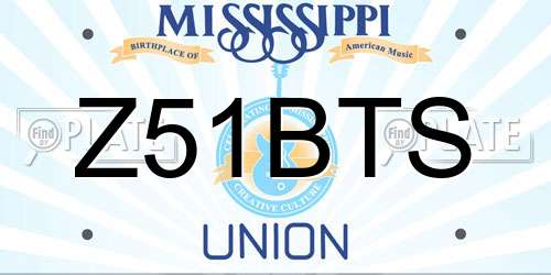 Z51BTS Mississippi License Plate