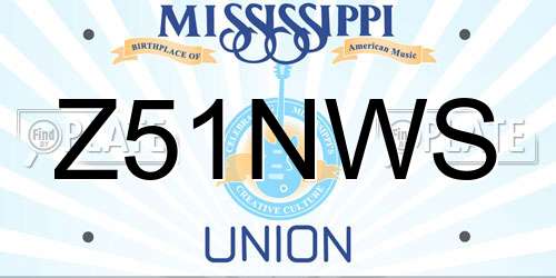 Z51NWS Mississippi License Plate