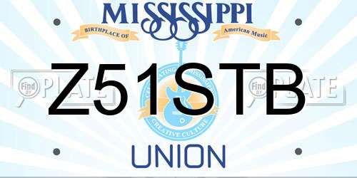 Z51STB Mississippi License Plate